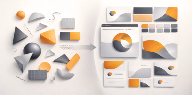 Illustration showing brand clarity turning a vague identity into a clear coherent system