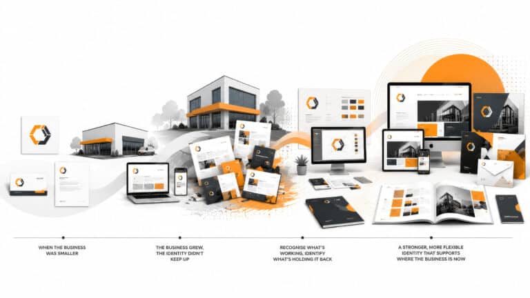 Business outgrowing its existing brand identity and developing a stronger visual system
