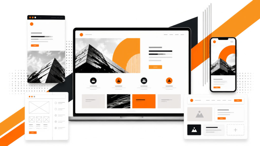 Website design illustration representing clearer structure and customer journeys