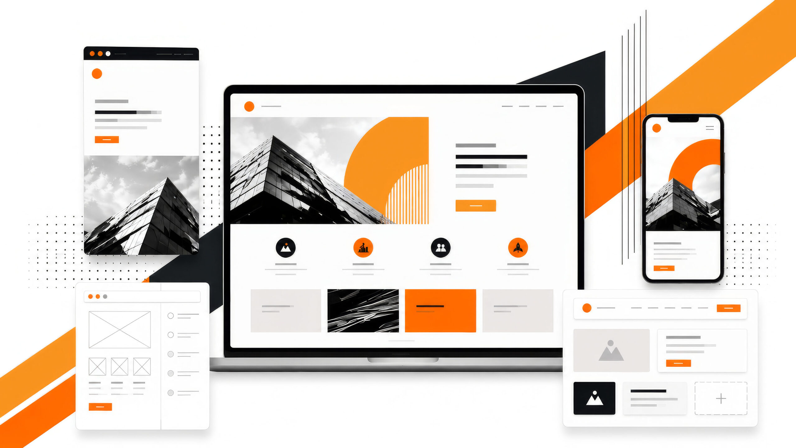 Website design illustration representing clearer structure and customer journeys